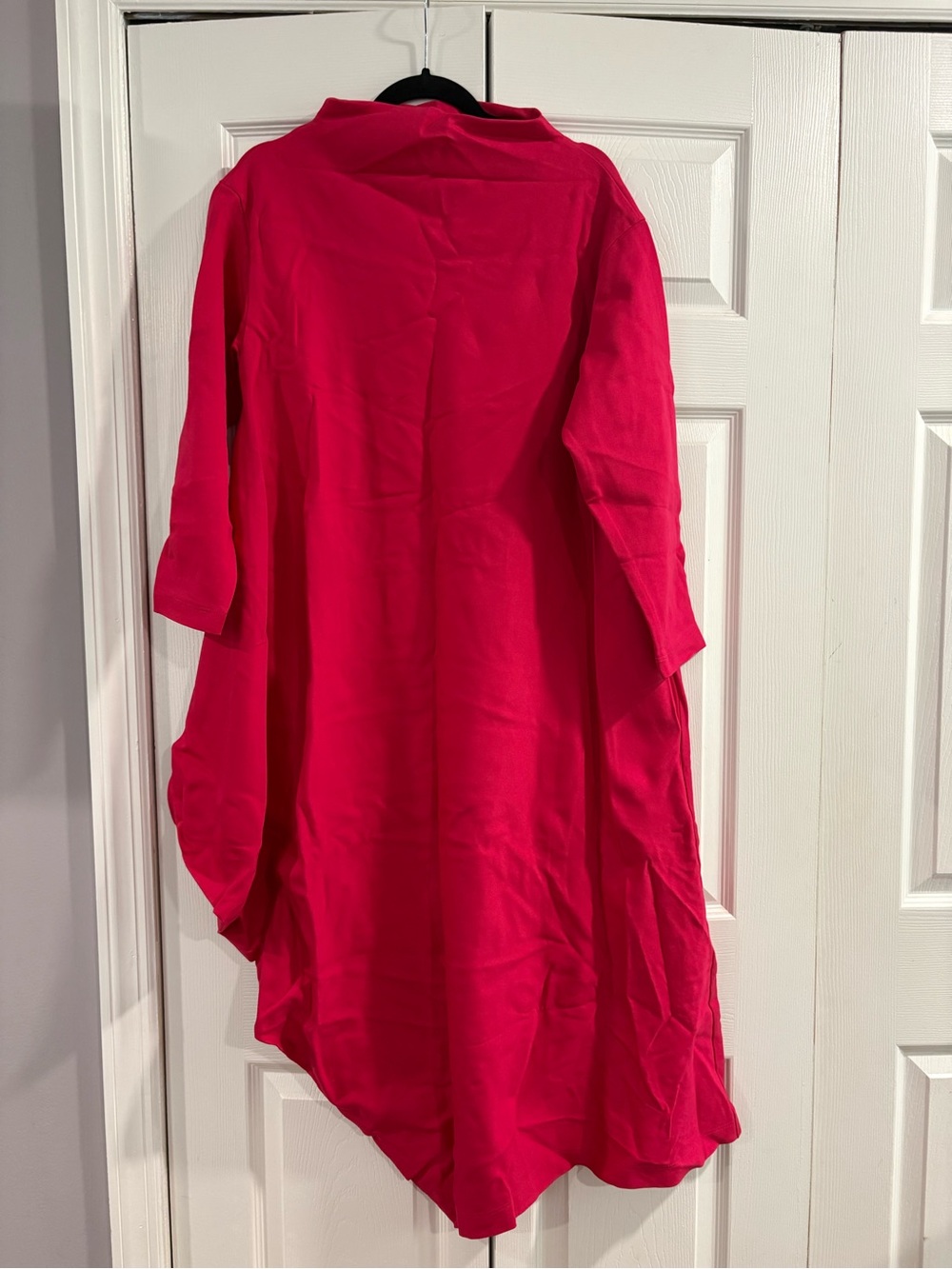 Asymmetrical Women's Dress in Bright Pink
